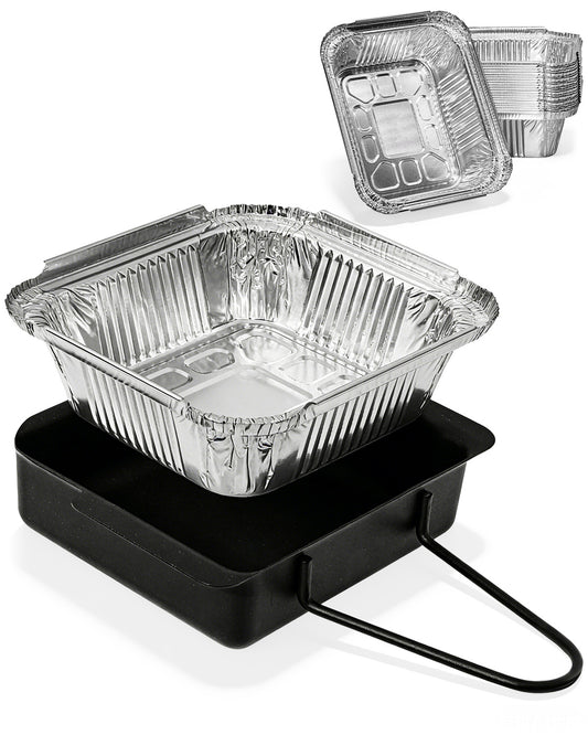 Matchwaves Steel Grease Cup + 20 Foil Liners Griddle Cleanup Kit For Nexgrill 720 Series & Cuisinart CGG-7400