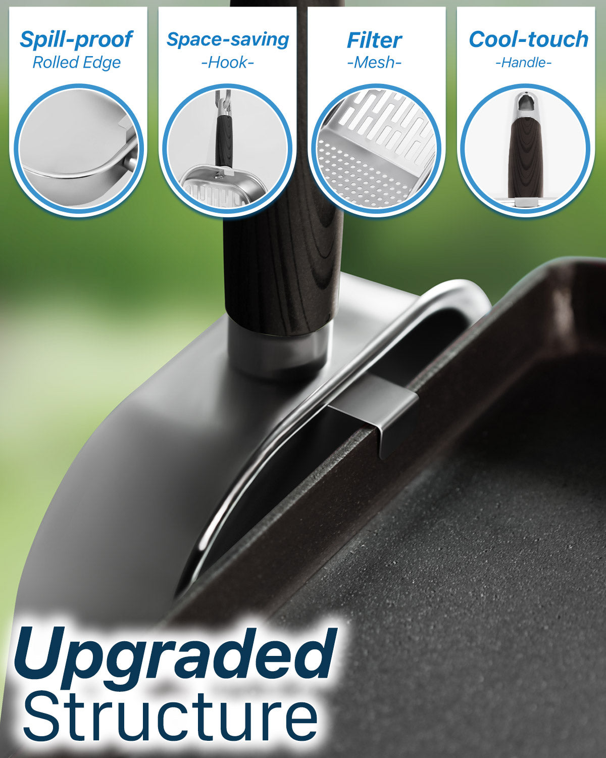 3-in-1 Griddle Scoop For Blackstone Extra-Large Stainless Steel Food Mover & Sifter