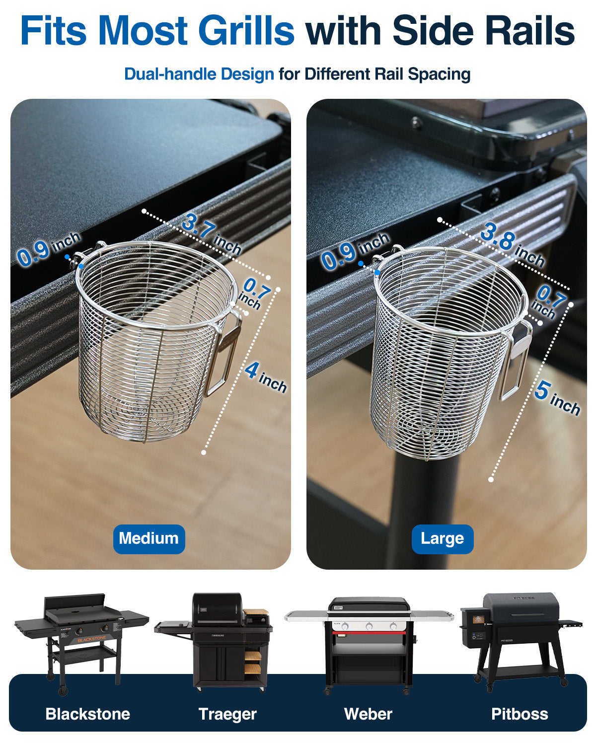 Universal Griddle Caddy Multi-Tool & Condiment Organizer for Blackstone, Weber & Traeger