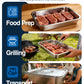 Matchwaves 6-Piece Stainless Steel Grill Prep & Serve Trap With Lid & Dual-Sided Cutting Board