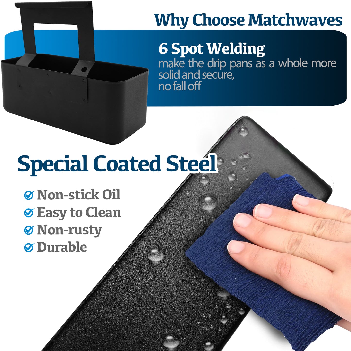 Enhanced Griddle Grease Cup Drip Pan for Blackstone 28" & 36"