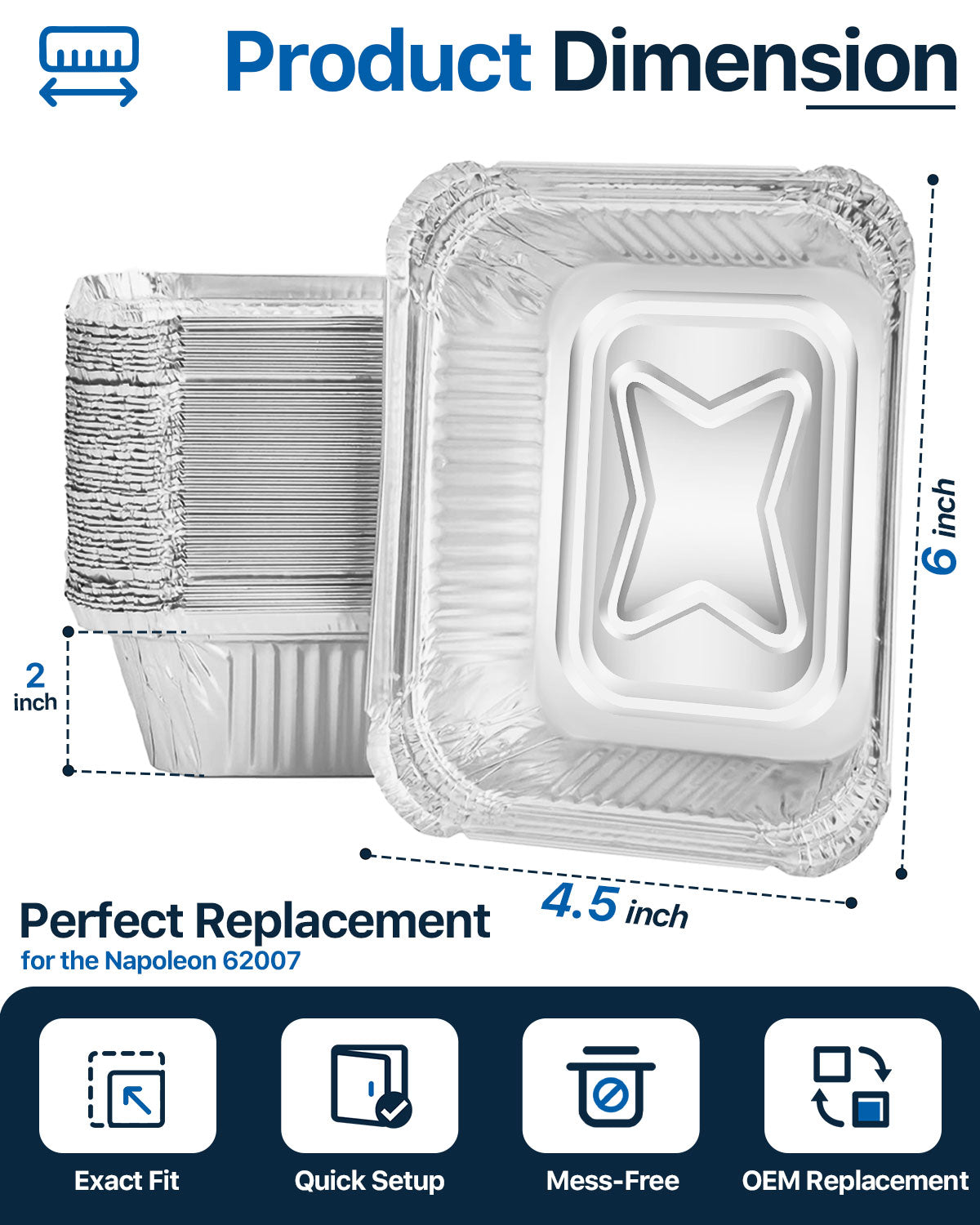 Matchwaves Drip Pan Liners for Napoleon #62007 | For Prestige, Prestige PRO, Rogue & Ultra Chef
