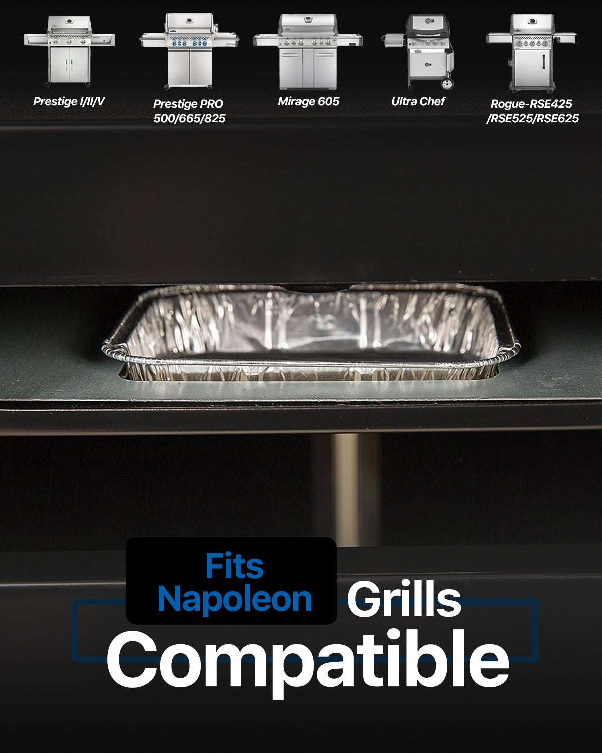 Matchwaves Drip Pan Liners for Napoleon #62007 | For Prestige, Prestige PRO, Rogue & Ultra Chef