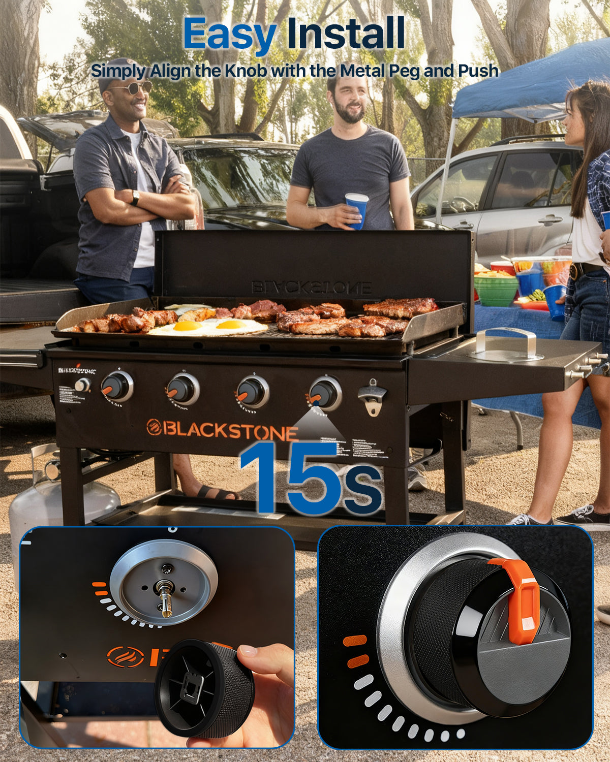 Griddle Control Knobs Soft-Touch Precision Grip for Blackstone 17"/22"/28"/36"