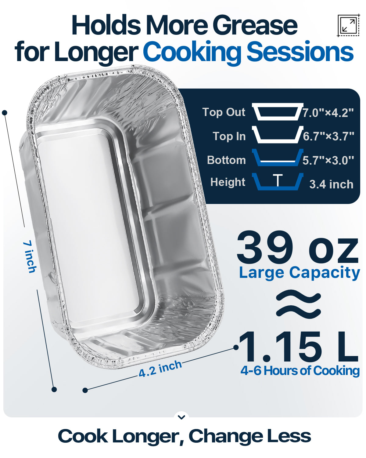 Matchwaves Grease Cup Liners or Char-Griller Flatiron Griddles | 7" x 4.2" Extra-Deep Design