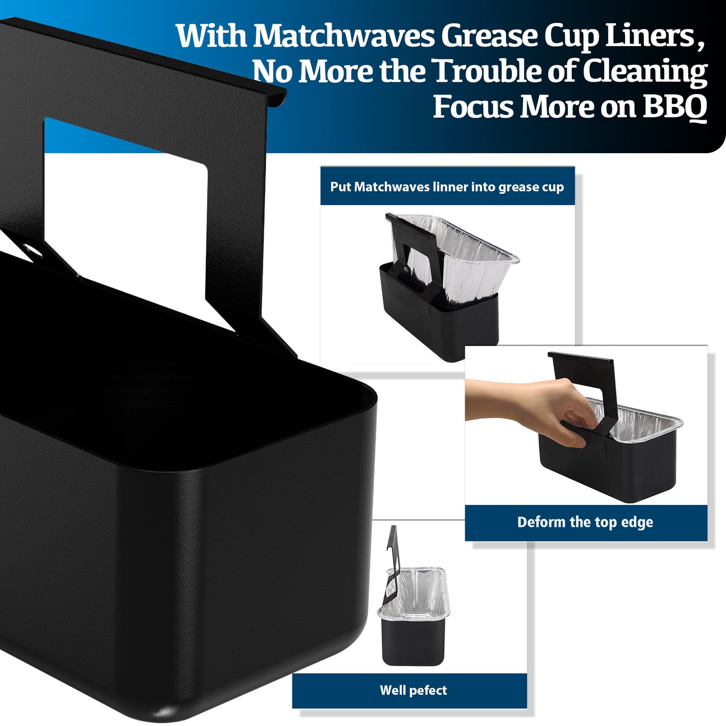 Enhanced Griddle Grease Cup Drip Pan for Blackstone 28" & 36"