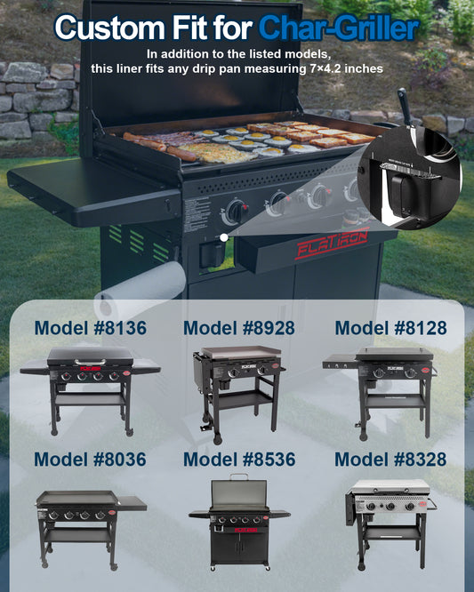 Matchwaves Grease Cup Liners or Char-Griller Flatiron Griddles | 7" x 4.2" Extra-Deep Design