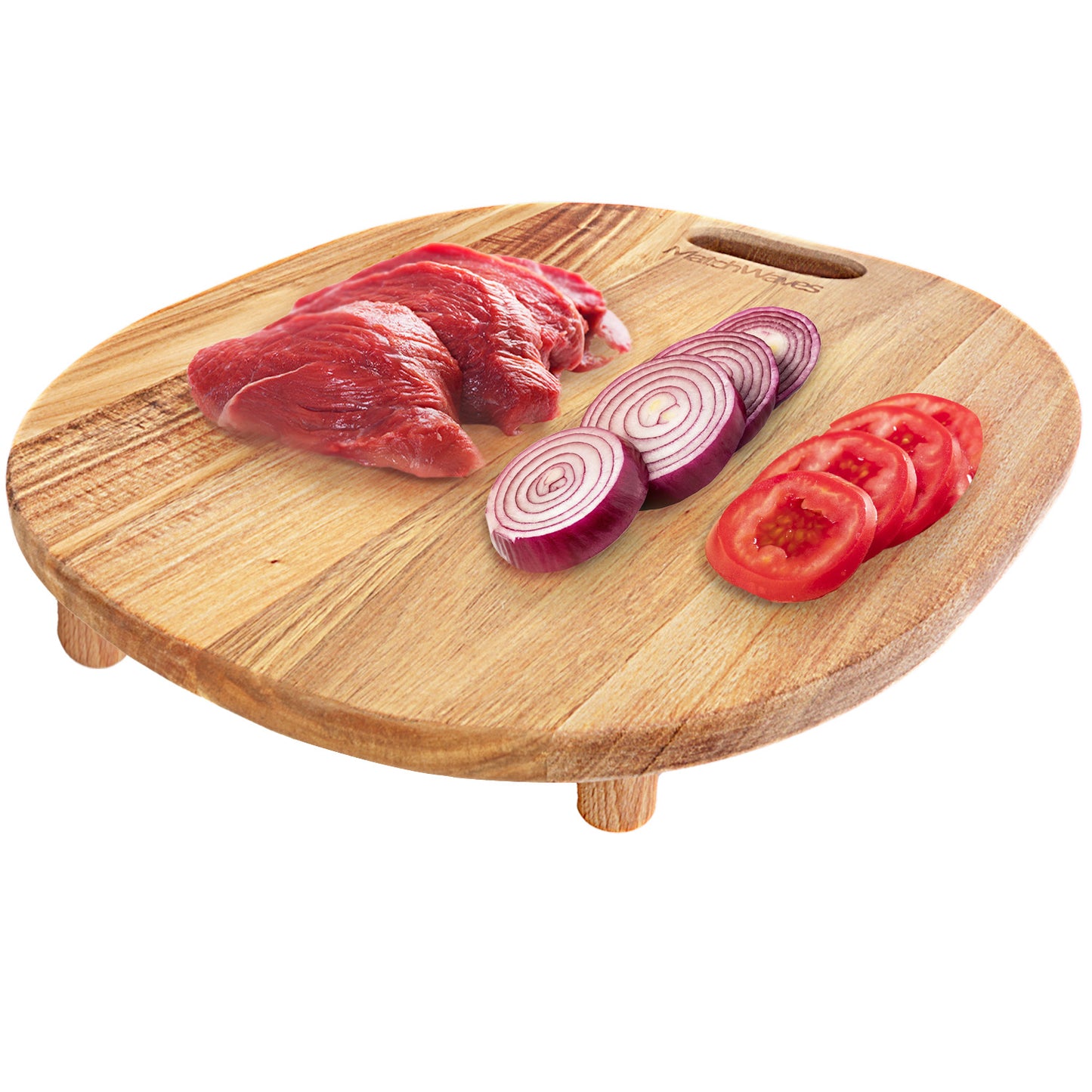 Elevated Acacia Wood Griddle Board Space-Saving Prep Station for 28" & 36" Blackstone