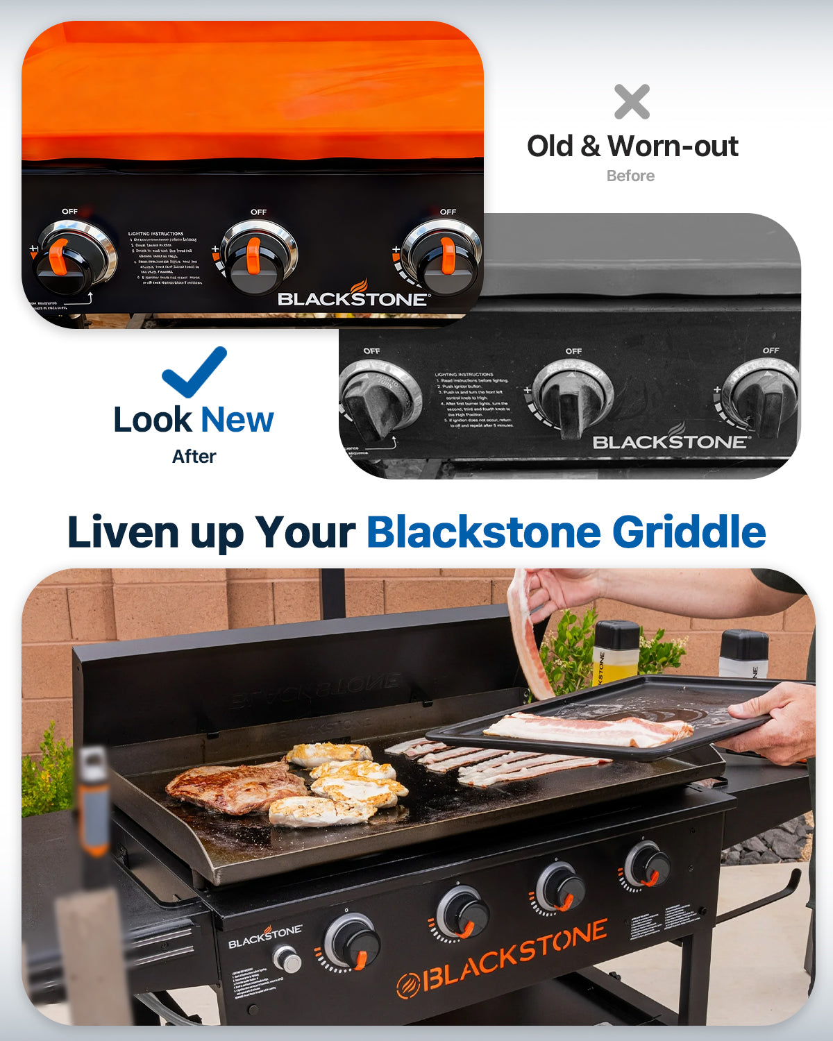 Griddle Control Knobs Soft-Touch Precision Grip for Blackstone 17"/22"/28"/36"