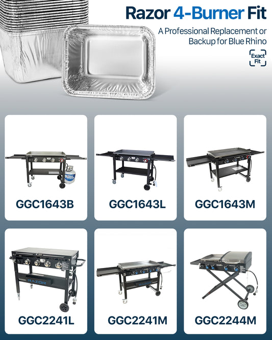 Matchwaves Grease Cup Liners for Pit Boss 2/3/4/5 Burner Griddles, Blue Rhino Razor & Country Smokers