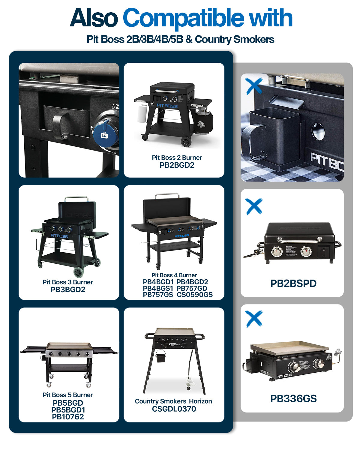 Matchwaves Grease Cup Liners for Pit Boss 2/3/4/5 Burner Griddles, Blue Rhino Razor & Country Smokers