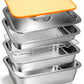 Matchwaves 6-Piece Stainless Steel Grill Prep & Serve Trap With Lid & Dual-Sided Cutting Board