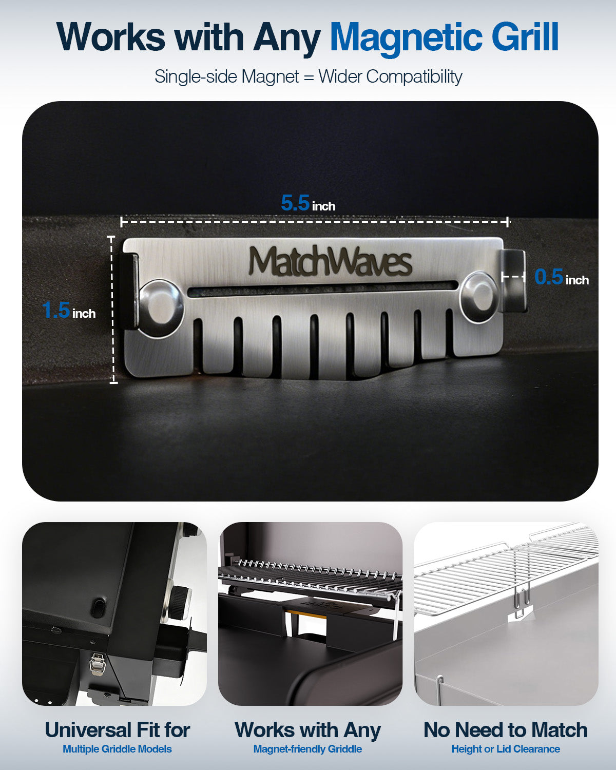Universal Stainless Steel Grease Gate | Dual-Mode Food Blocker for Blackstone & Flat-Top Griddles