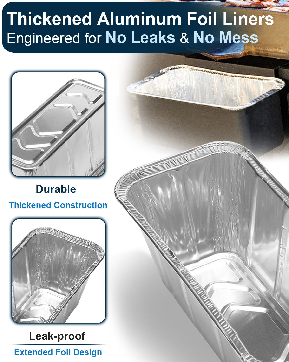 Ultimate Griddle Grease Management Kit- Grease Cup + 20 Leak-Proof Foil Liners For Blackstone 28" & 36" Griddles