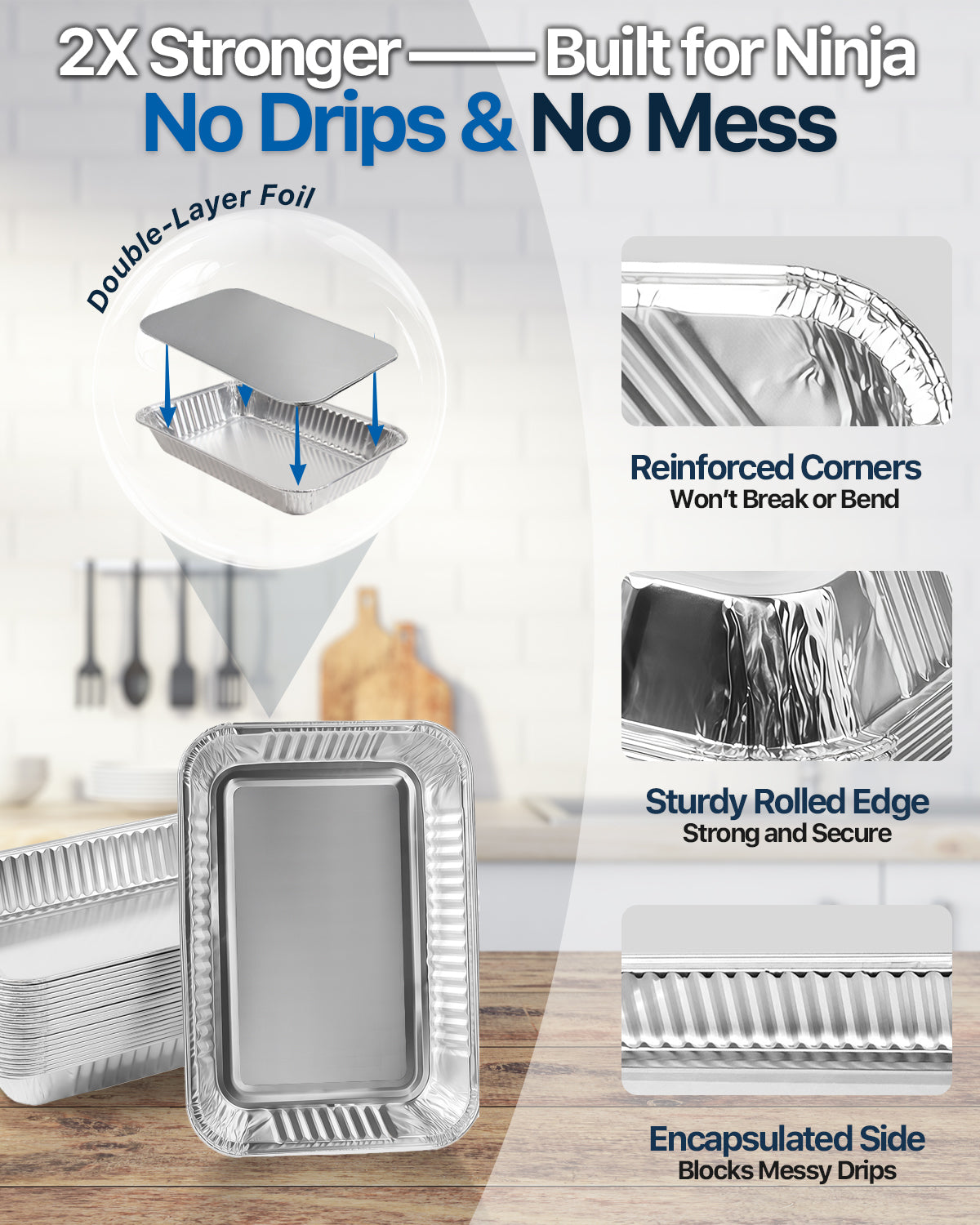 Matchwaves Drip Pan Liners for Ninja Woodfire OG700, OG701 & OG751 Series Grills