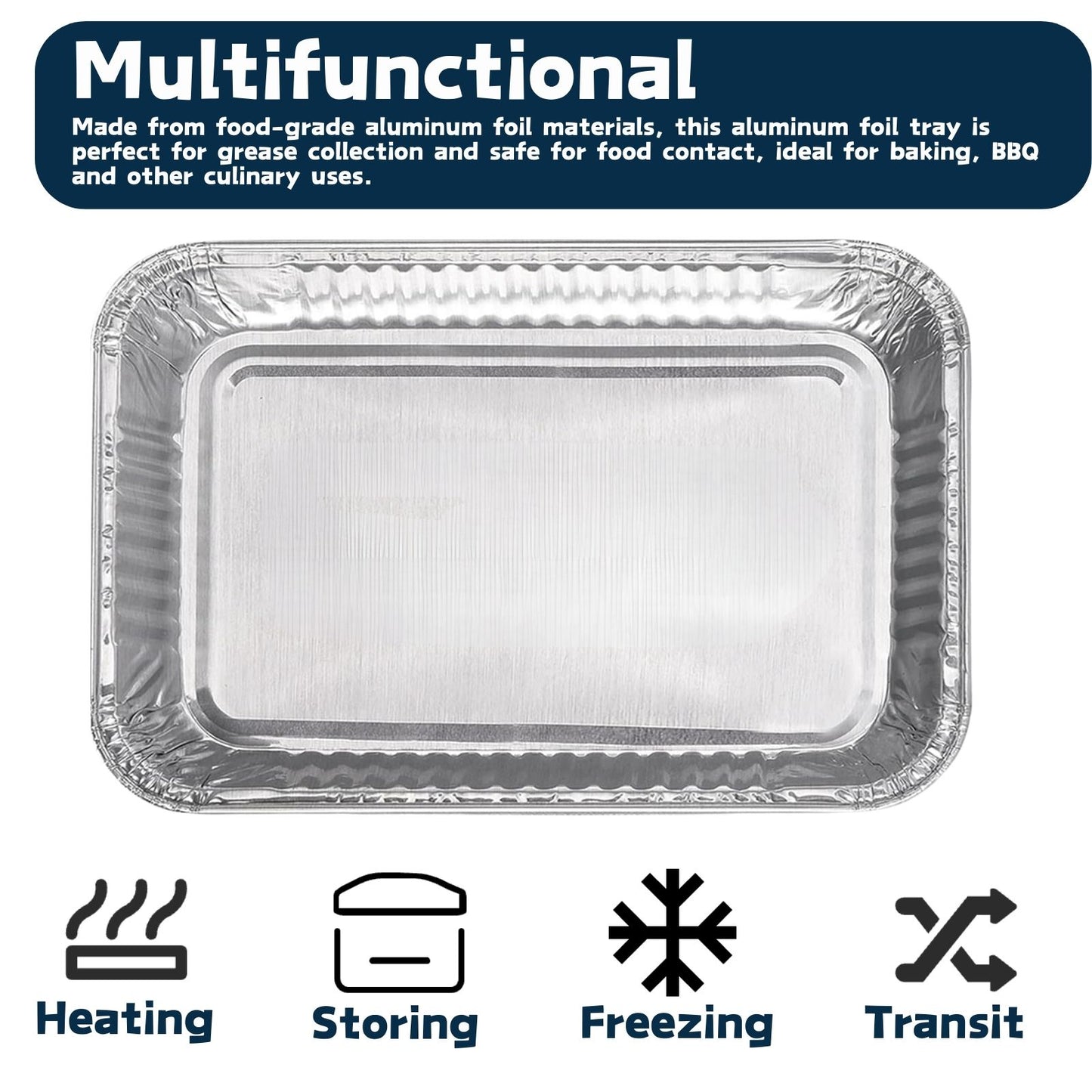 Heavy-Duty Aluminum Drip Pans Grease Liners for Weber Grills (8.6" x 6")