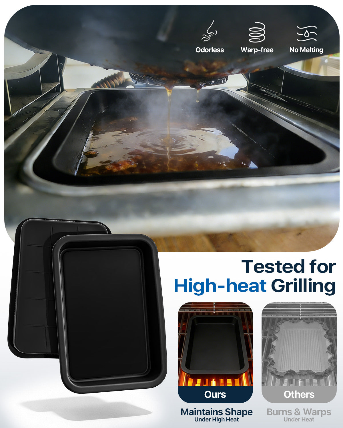 Reinforced Silicone Grease Cup Liner Drip Pan for Weber Spirit Q & Genesis
