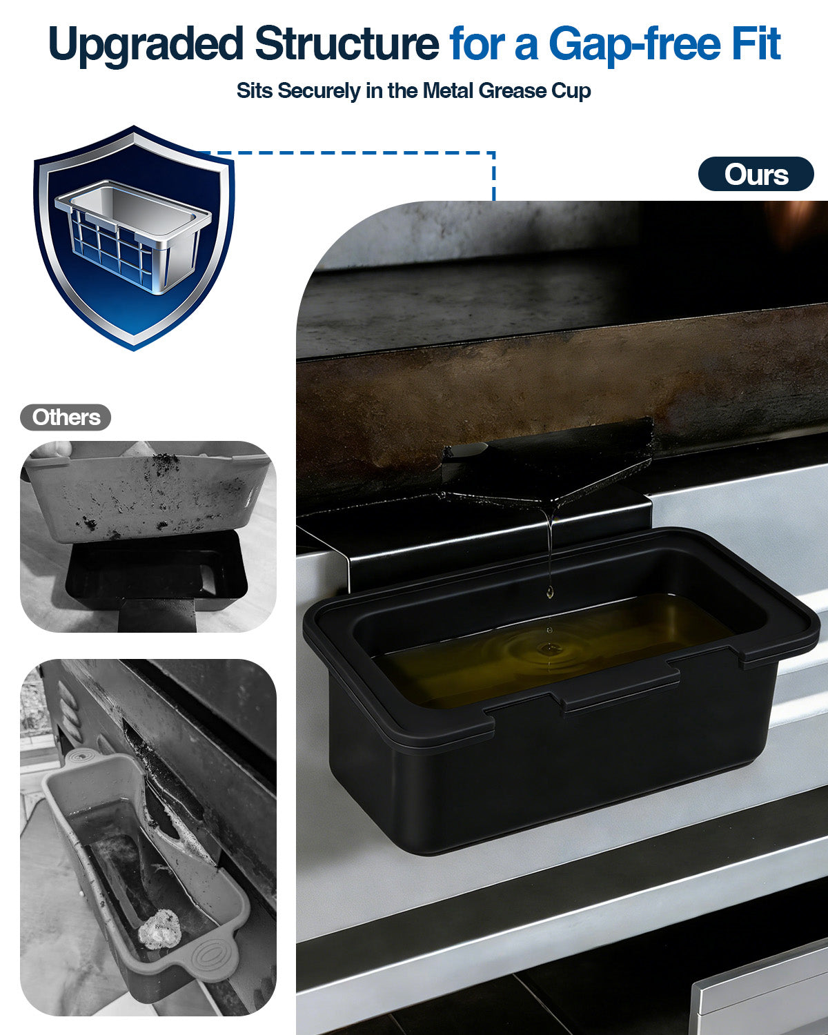 Reusable Silicone Grease Cup Liners Drip Pan for Blackstone 17"/22"/28"/36"