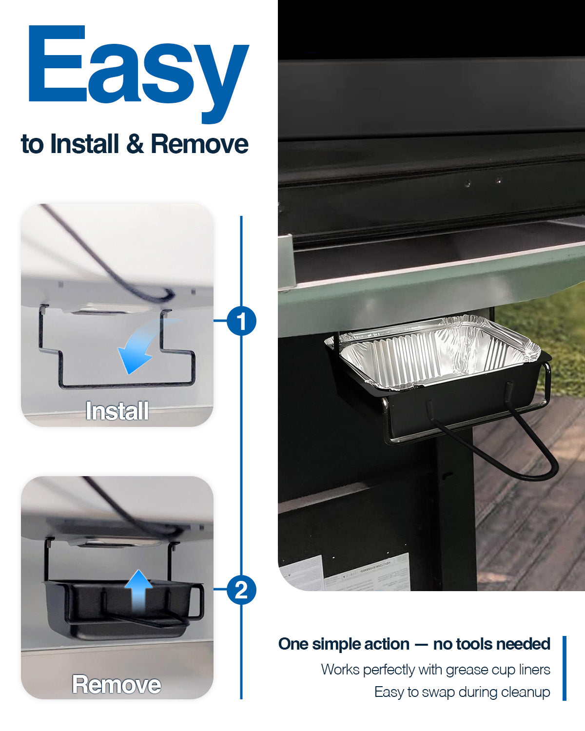 Matchwaves Steel Grease Cup + 20 Foil Liners Griddle Cleanup Kit For Nexgrill 720 Series & Cuisinart CGG-7400