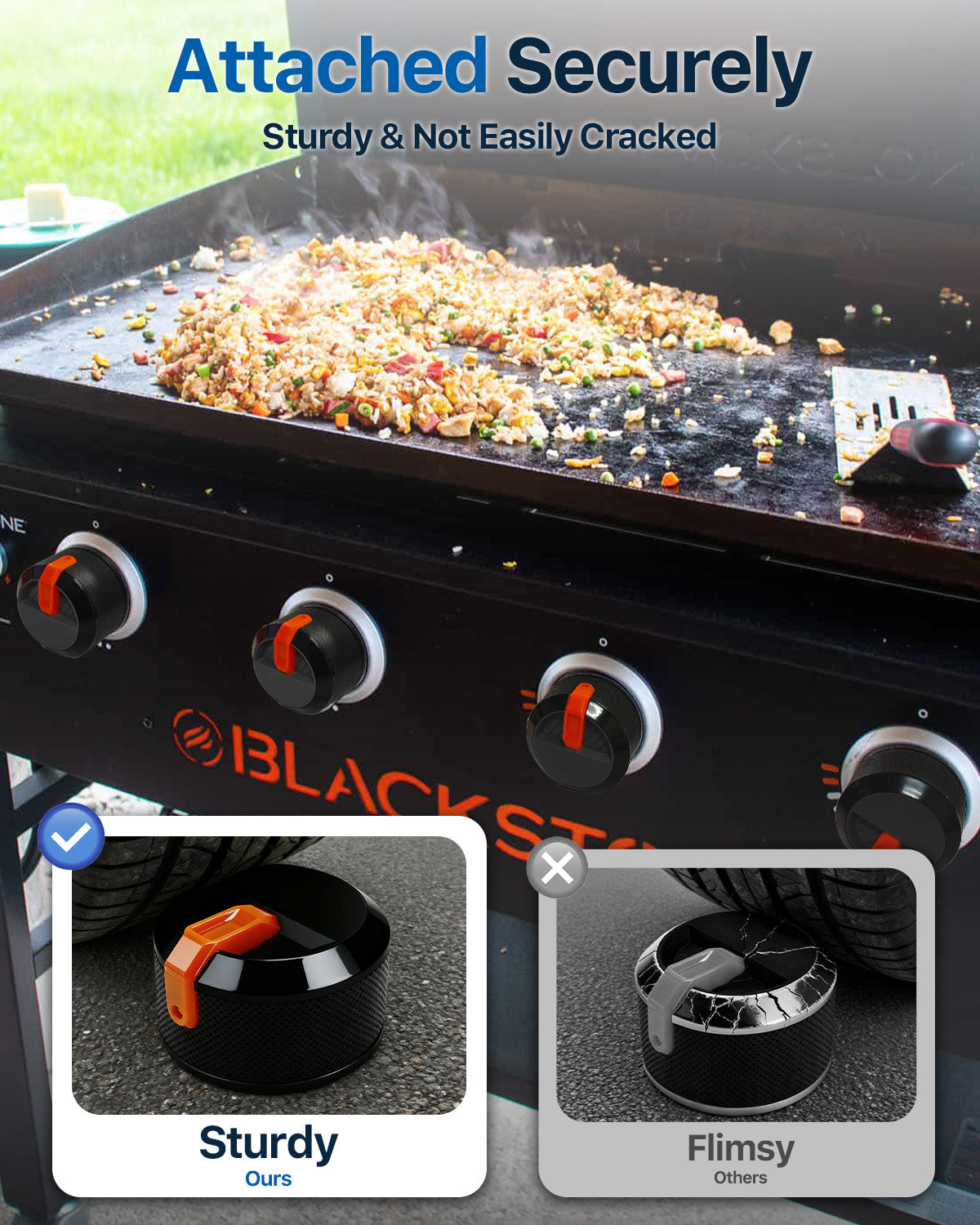 Griddle Control Knobs Soft-Touch Precision Grip for Blackstone 17"/22"/28"/36"