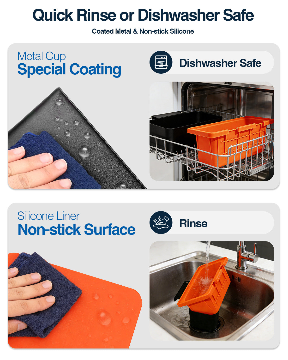 2-in-1 Drip Pan with Silicone Grease Cup Liners Kit For 28" & 36" Blackstone Griddles