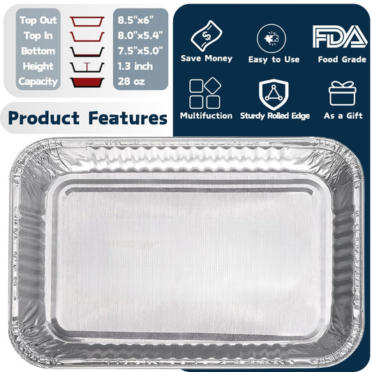 Heavy-Duty Aluminum Drip Pans Grease Liners for Weber Grills (8.6" x 6")