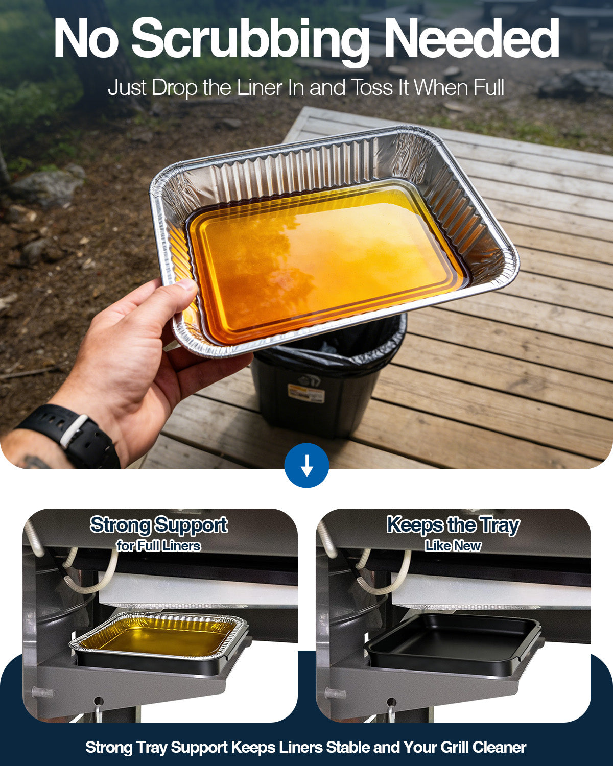 Matchwaves 93305 Griddle Cleanup Kit Catch Pan + 20 Disposable Foil Liners For Weber Genesis, Spirit & Summit