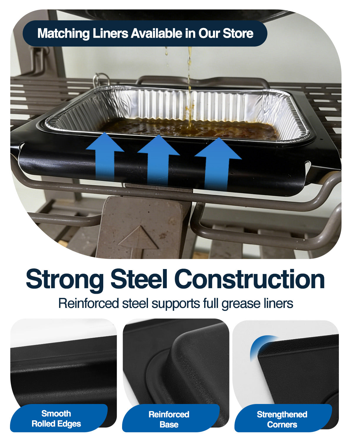 Matchwaves 67047 Griddle Cleanup Kit Catch Pan + 20 Foil Liners For Weber Spirit, Spirit II & Genesis 200/300