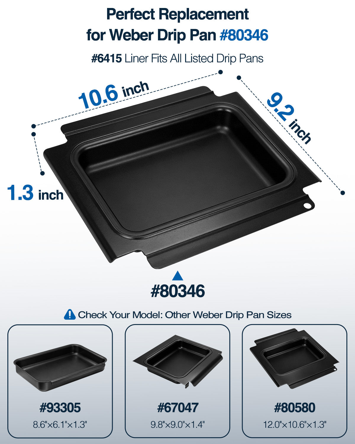 Matchwaves 80346 Grease Catch Pan for Weber Q100, Q120, Q1000 & Q1200 Series