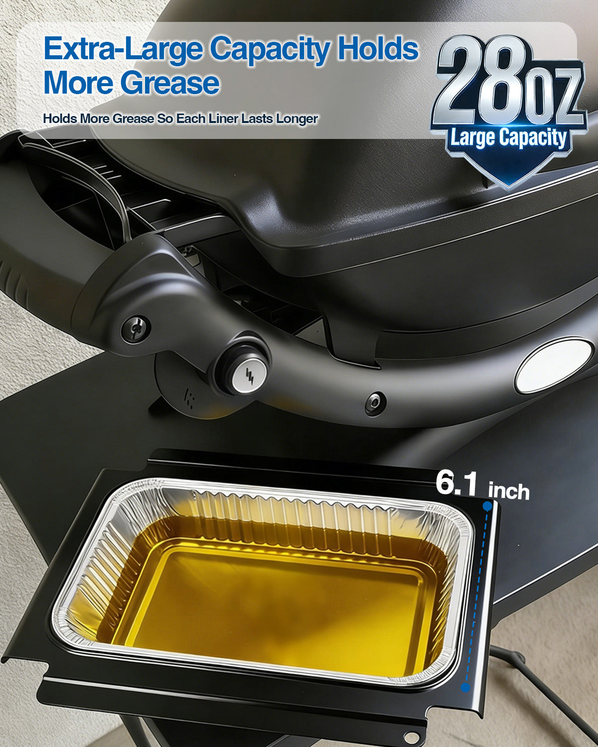 Matchwaves 80346 Portable Griddle Cleanup Kit Catch Pan + 20 Foil Liners For Weber Q100, Q120, Q1000 & Q1200 Series