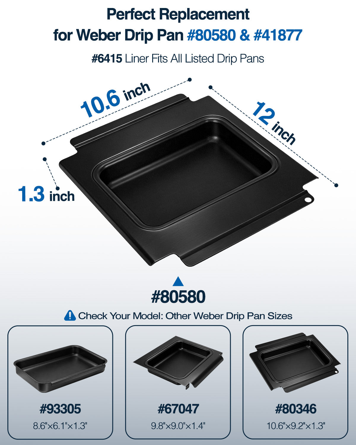 Matchwaves 80580 Grease Catch Pan for Weber Q200, Q300, Q2000 & Q3000 Series