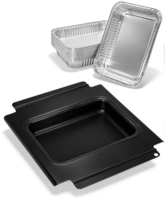 Matchwaves 80580 Cleanup Kit Catch Pan + 20 Foil Liners For Weber Q200, Q300, Q2000 & Q3000 Series