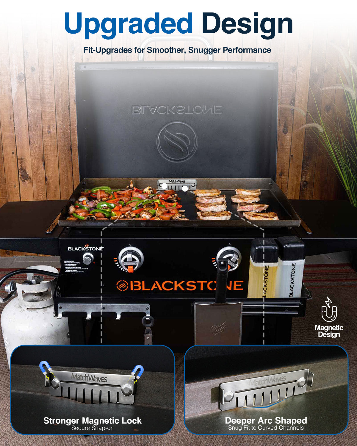 Universal Stainless Steel Grease Gate | Dual-Mode Food Blocker for Blackstone & Flat-Top Griddles